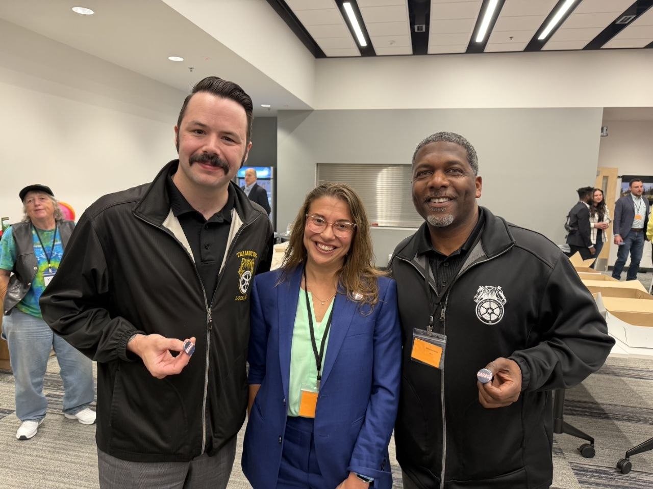Elizabeth Savage with Teamsters endorsers